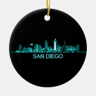 San Diego Skyline Ceramic Ornament