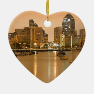 San Diego skyline Ceramic Ornament