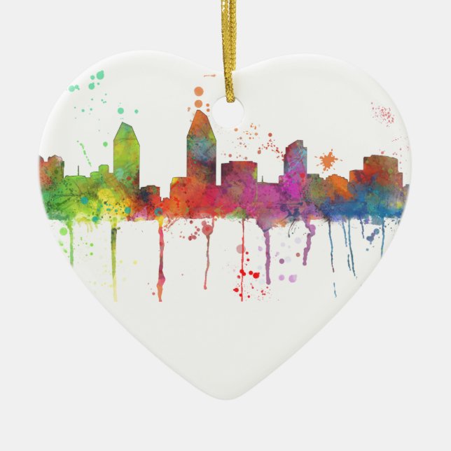 SAN DIEGO SKYLINE CERAMIC ORNAMENT (Front)