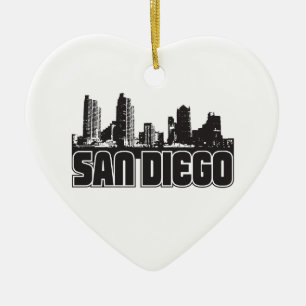 San Diego Skyline Ceramic Ornament
