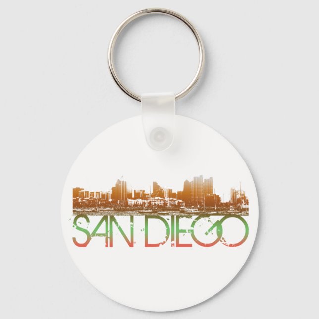 San Diego Skyline Design Keychain (Front)