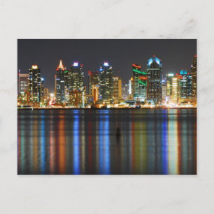 San Diego Skyline @ Night Postcard