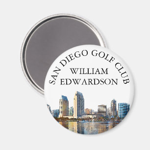 San Diego Skyline Personalized Golf Club Name Magnet
