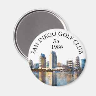 San Diego Skyline Personalized Golf Club Name Magnet