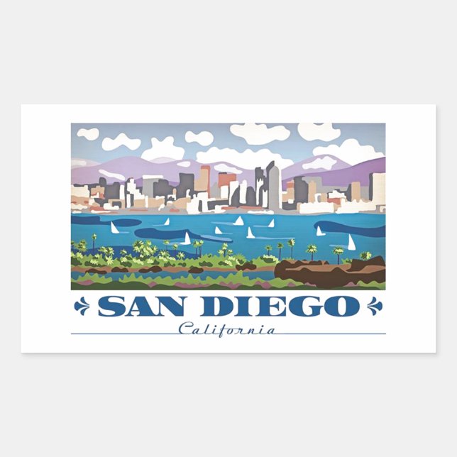 San Diego Skyline Sticker (Front)
