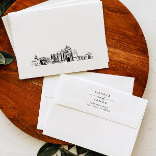 San Diego Skyline Wedding Cityscape Envelope
