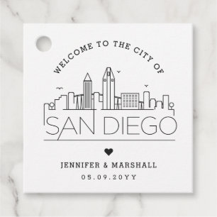 San Diego Skyline   Wedding Welcome Favour Favour Tags