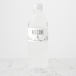 San Diego Skyline   Welcome Message Water Bottle Label