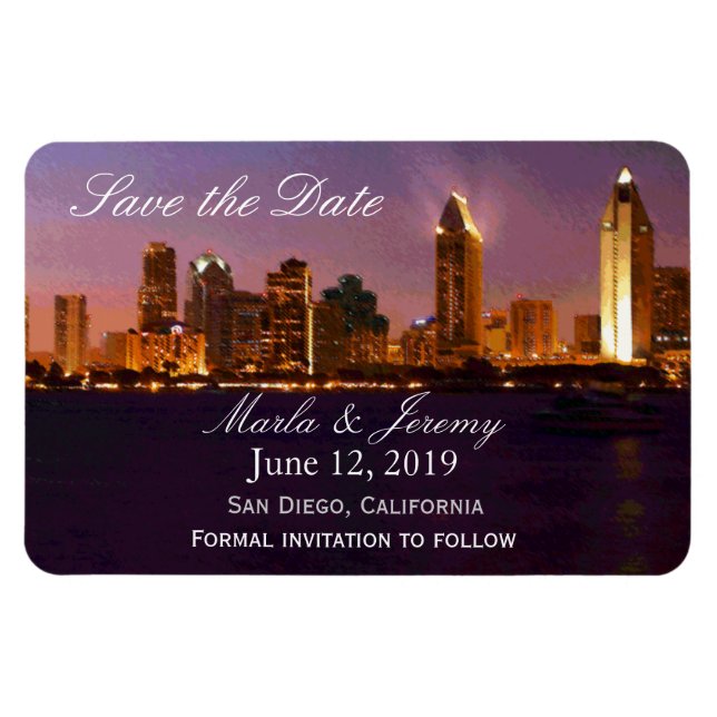 San Diego style save the date Magnet (Horizontal)