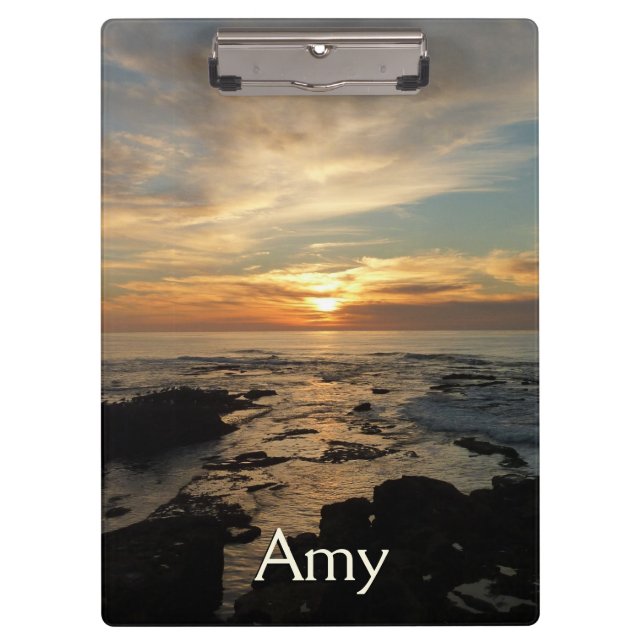 San Diego Sunset I California Seascape Clipboard (Front)