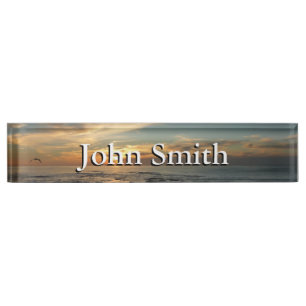 San Diego Sunset I California Seascape Nameplate