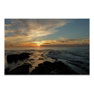 San Diego Sunset I California Seascape Poster