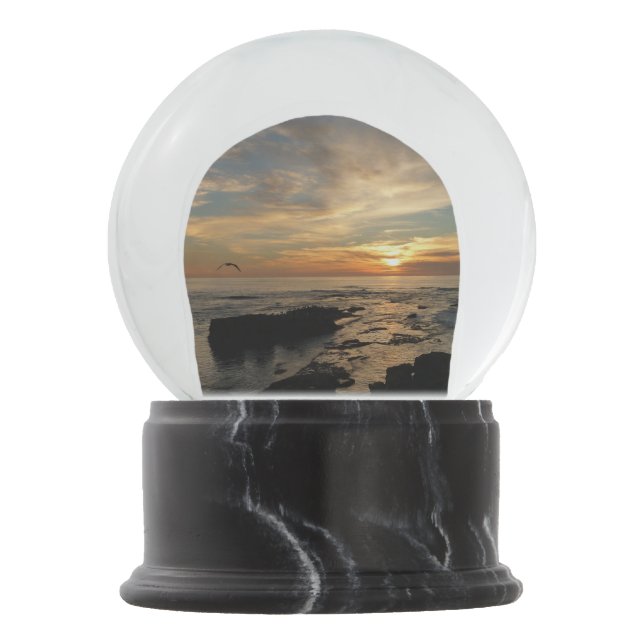 San Diego Sunset I California Seascape Snow Globe (Front)