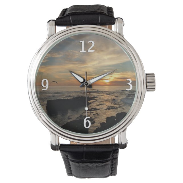 San Diego Sunset I California Seascape Watch (Front)