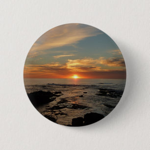 San Diego Sunset II California Seascape 2 Inch Round Button