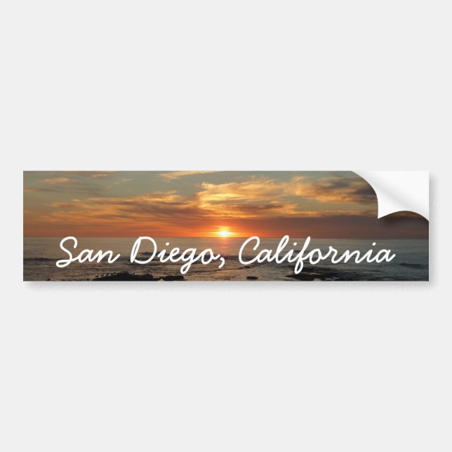 San Diego Sunset II California Seascape Bumper Sticker (Front)