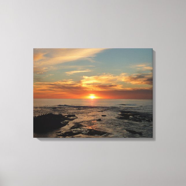 San Diego Sunset II California Seascape Canvas Print (Front)