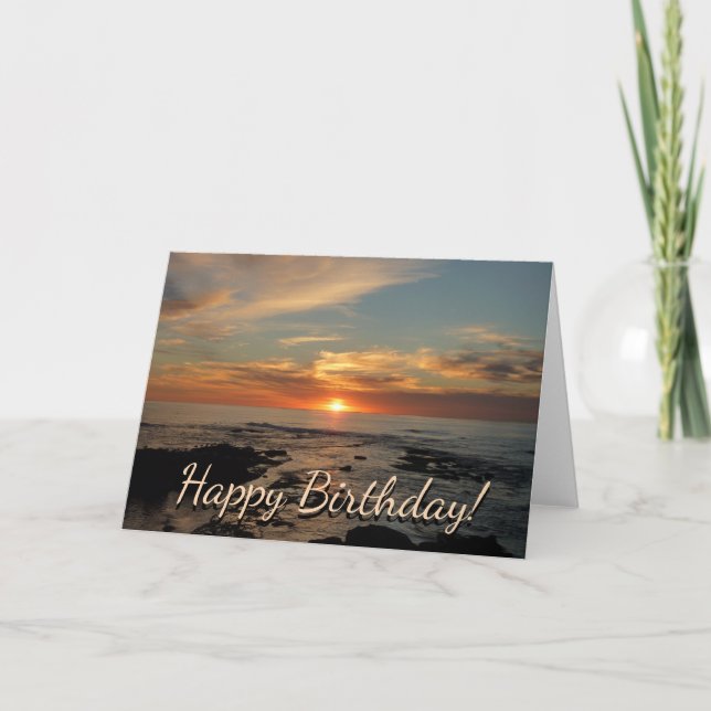 San Diego Sunset II California Seascape Card (Front)