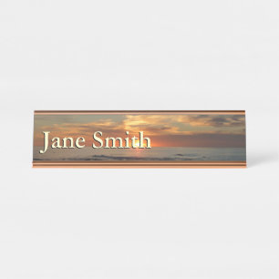 San Diego Sunset II California Seascape Desk Name Plate