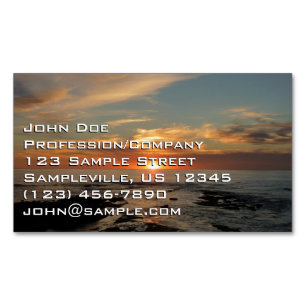 San Diego Sunset II California Seascape Magnetic Business Card