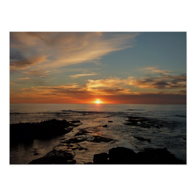 San Diego Sunset II California Seascape Poster (Front)