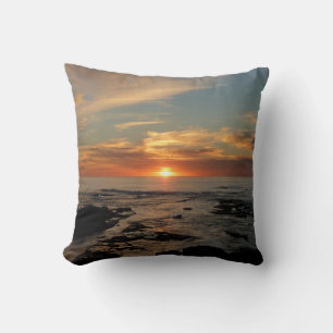 San Diego Sunset II California Seascape Throw Pillow