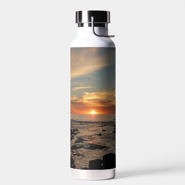 San Diego Sunset II California Seascape Water Bottle (Left)