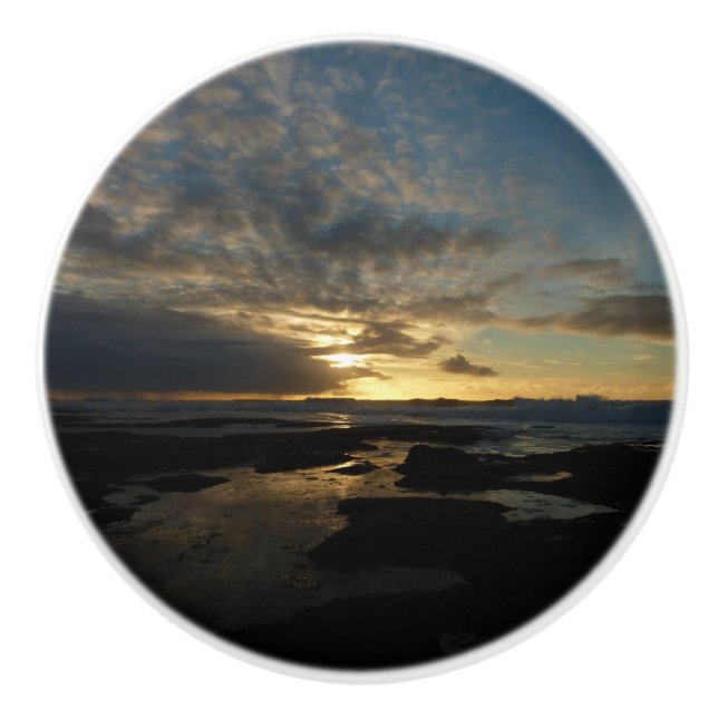 San Diego Sunset III Stunning California Landscape Ceramic Knob (Front)