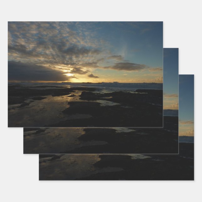 San Diego Sunset III Stunning California Landscape Wrapping Paper Sheet (Set)