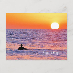 San Diego Sunset Swim Postcard