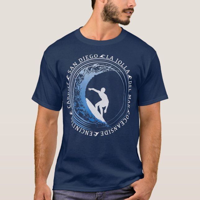 San Diego Surf   San Diego Beach Gift T-Shirt (Front)