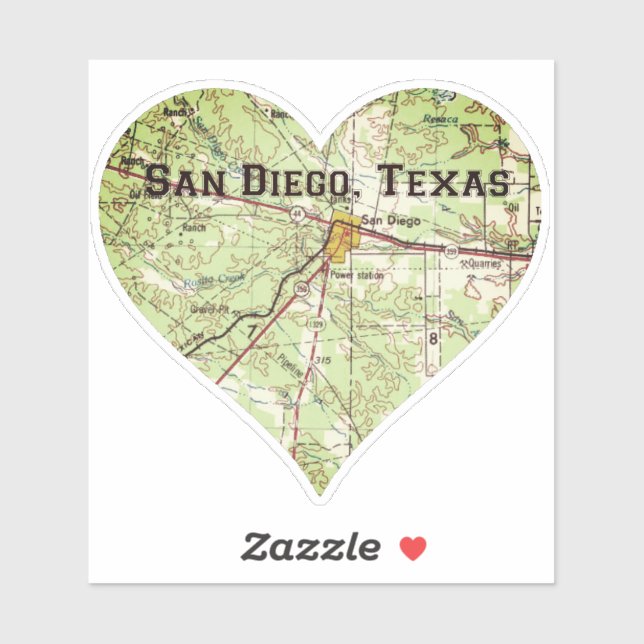 San Diego TX Vintage Map (Sheet)