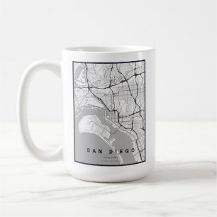 San Diego USA City Map Minimal Design Coffee Mug
