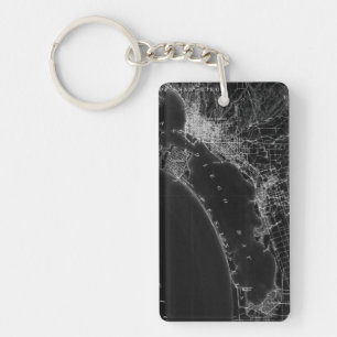 San Diego Vintage Map Keychain