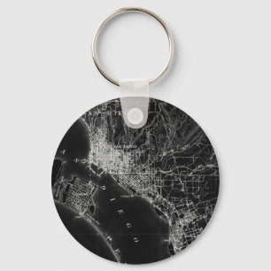 San Diego Vintage Map Keychain