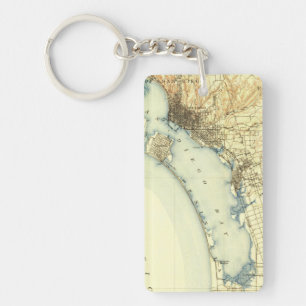 San Diego Vintage Map Keychain