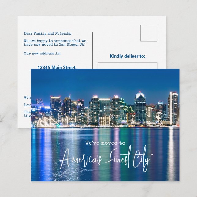 San Diego We Have Moved Moving Announcement Postcard (Front/Back)