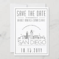 San Diego Wedding | Stylized Skyline Save the Date