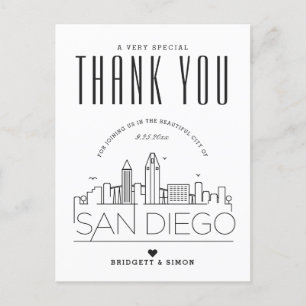 San Diego Wedding   Thanks for Coming! Postcard