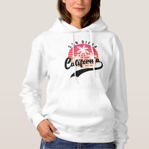San Diego White Retro Sunset Sweat - shirt à capuc