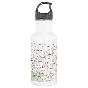San Diego Zip Code Map 532 Ml Water Bottle