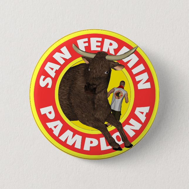 San Fermin de Pamplona 2 Inch Round Button (Front)