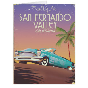 San Fernando Valley California vintage travel post