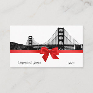 San Fran Skyline Etched BW Red Place Cards #2