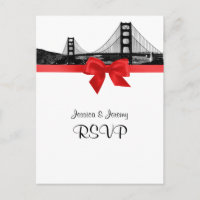 San Fran Skyline Etched BW Red RSVP 1