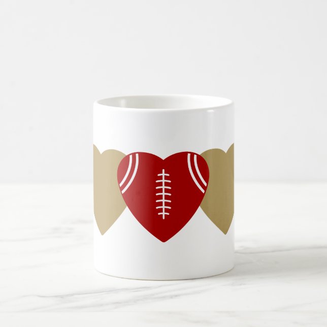 San Francisco 49ers Football Heart Design Coffee Mug (Center)