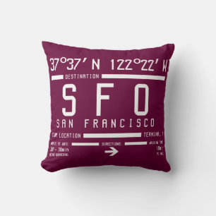 San Francisco Airport Code Throw Pillow