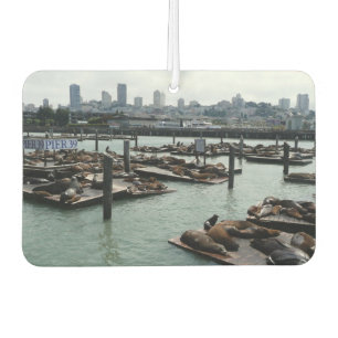 San Francisco and Pier 39 Sea Lions City Skyline Air Freshener