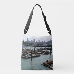 San Francisco and Pier 39 Sea Lions City Skyline Crossbody Bag