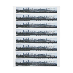 San Francisco and Pier 39 Sea Lions City Skyline Wrap Around Label